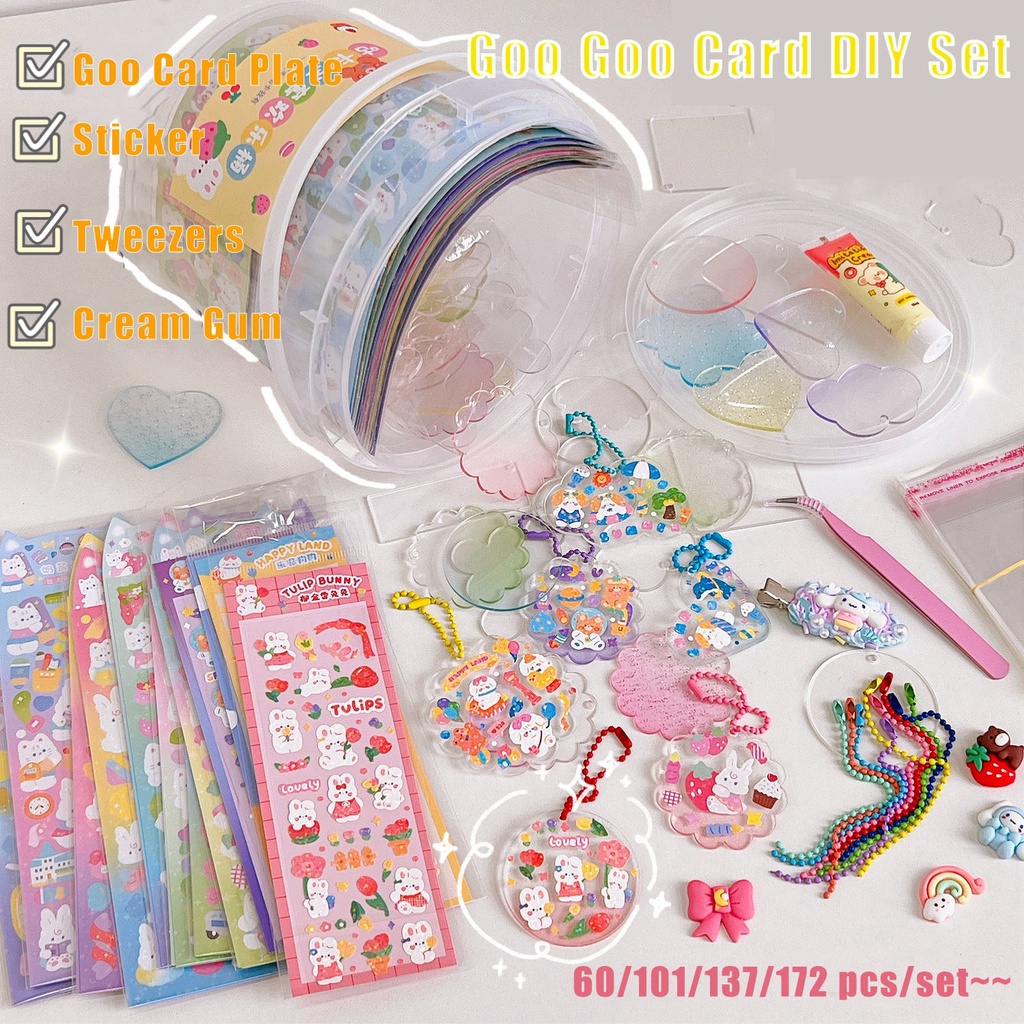 Bộ 60 / 137 / 172 Miếng Dán Goo Goo Trang Trí Dễ Thương