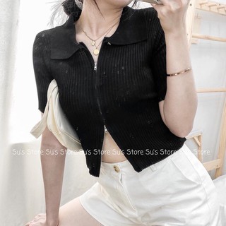 áo croptop khóa kéo lửng