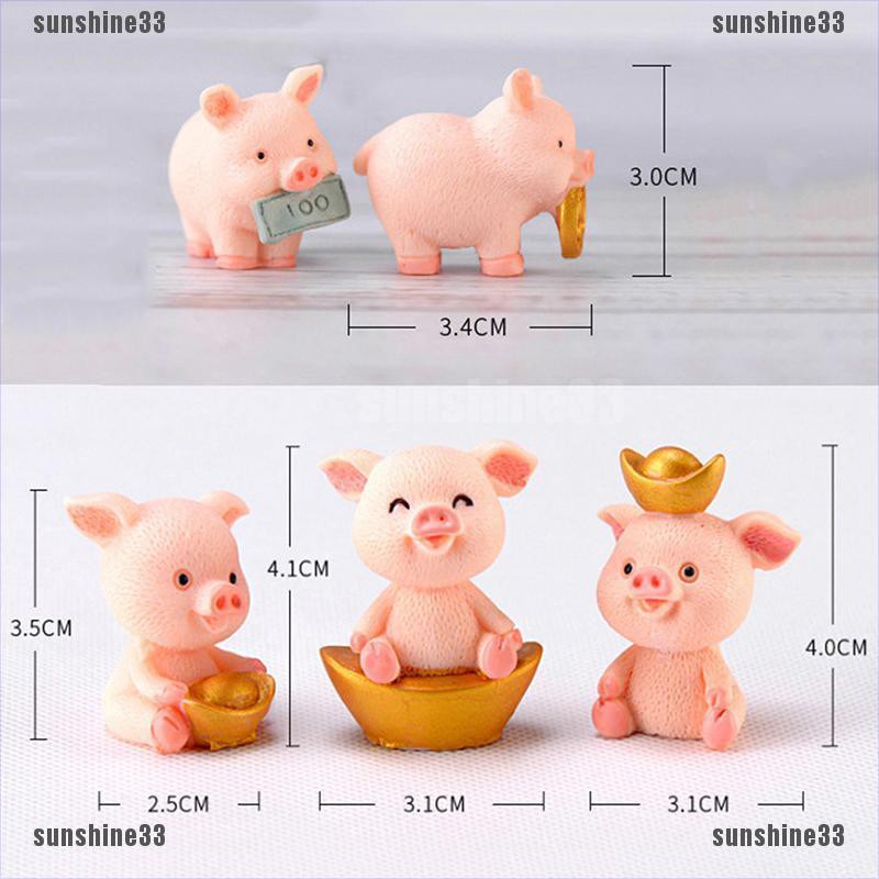 Mô Hình Chú Heo May Mắn Mini Trang Trí Sân Vườn / Nhà Búp Bê