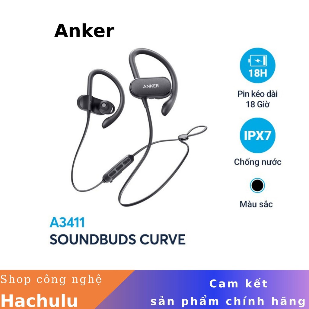 Tai nghe bluetooth SoundCore SoundBuds Curve (by ANKER) - A3411 - Hàng Chính Hãng Bảo Hành 18 tháng