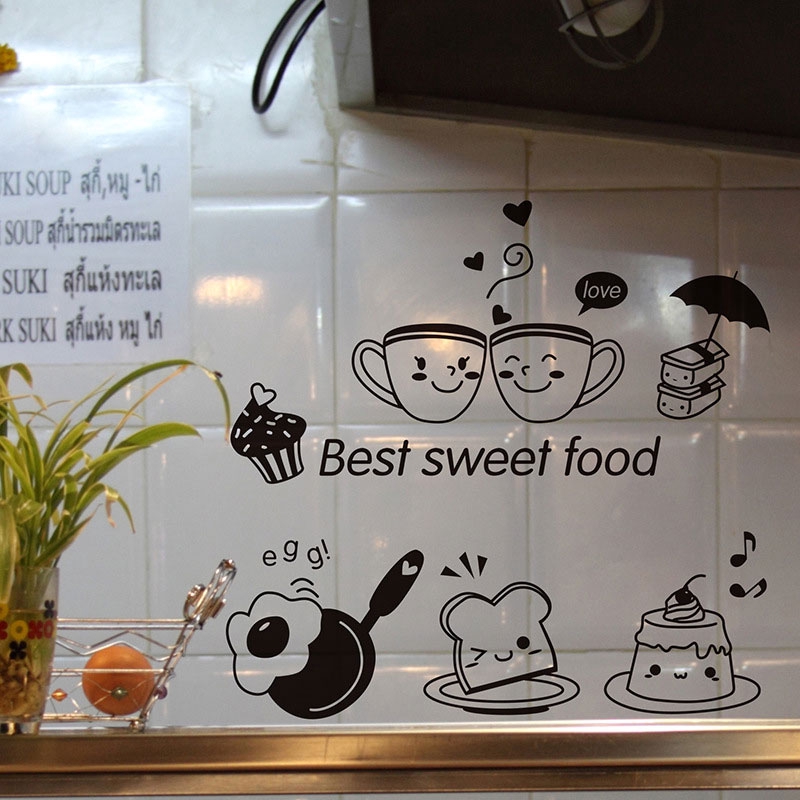 Decal dán tường hình tách cà phê độc đáo