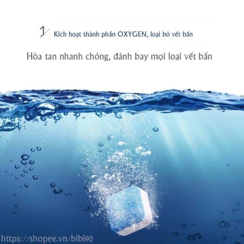 Hộp 12 Viên tẩy lồng máy giặt  diệt khuẩn , vệ sinh  an toàn  cho máy giặt , chăm sóc nhà cửa , chất tẩy rửa