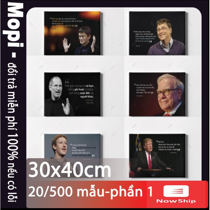 Tranh Canvas câu nói của người nổi tiếng treo tường trang trí Văn phòng tạo động lực size 30x40
