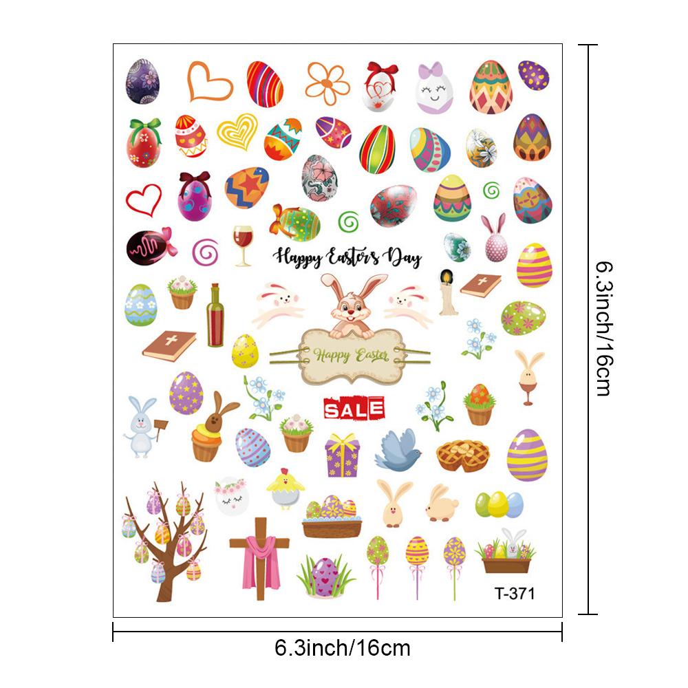 Miếng Dán Trang Trí Móng Tay Hình Thỏ Phục Sinh DIY