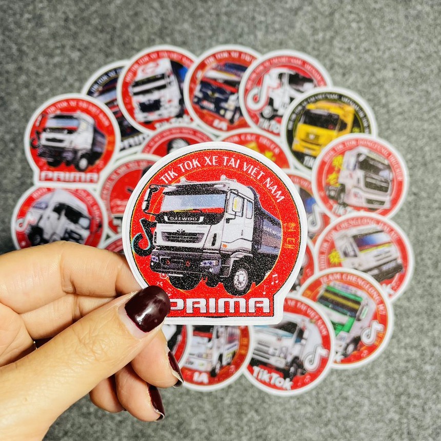 15 Tem nhỏ TikTok Xe tải - CLB Yêu Xe Ông Già - Sticker Logo