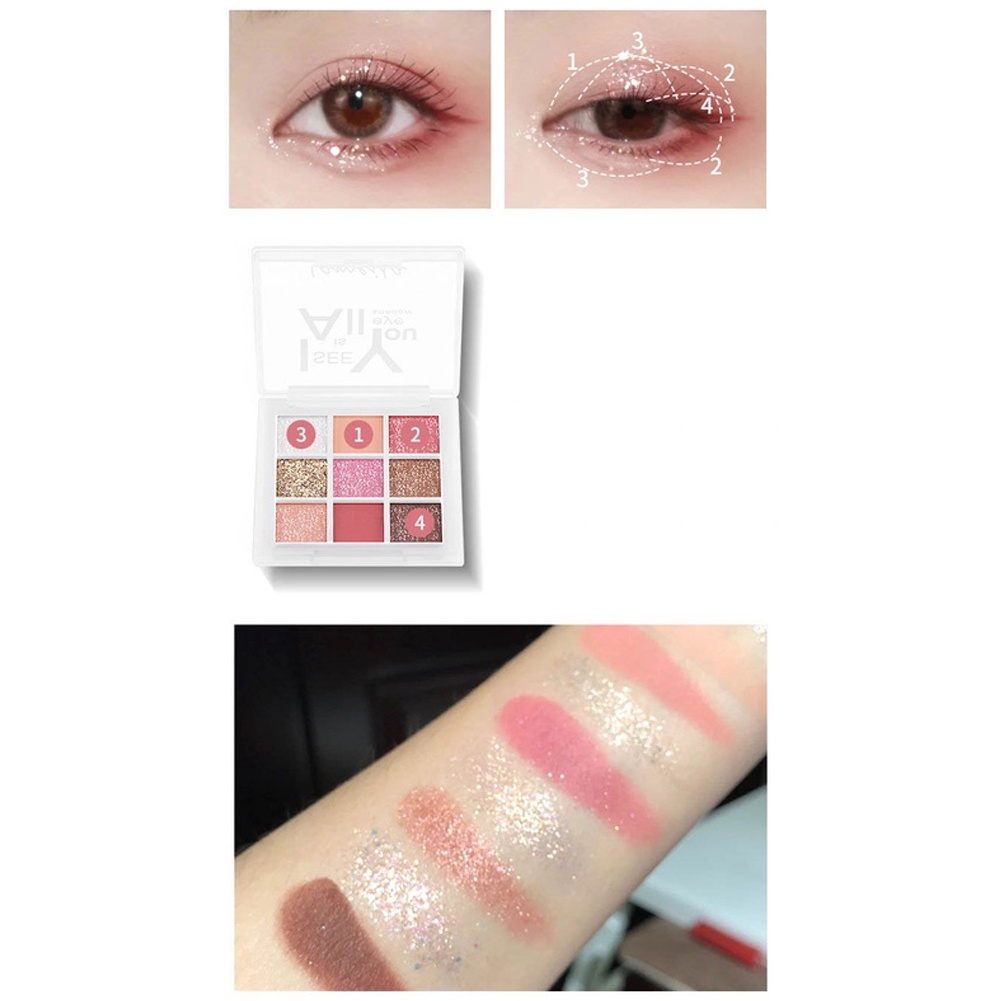 Bảng Phấn Mắt Chín Màu Sắc Hiệu Ứng Ngọc Trai Lấp Lánh