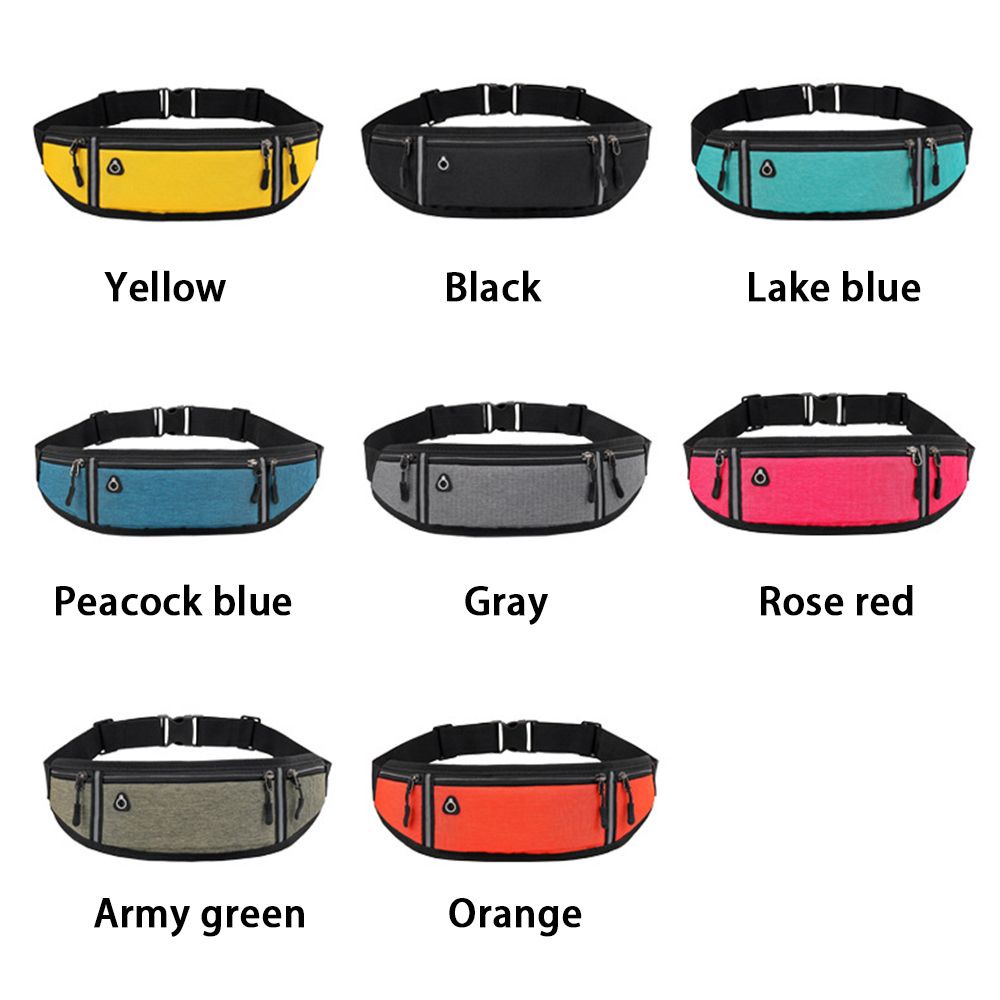 Túi đeo thắt lưng có dải phản quang nhỏ gọn kháng nước nhiều màu sắc thời trang cho nam và nữ