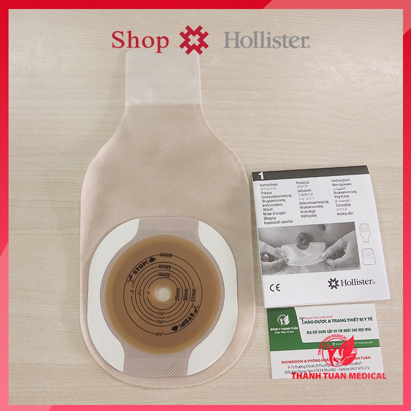 Hộp 10 túi phân hậu môn nhân tạo 1 mảnh sử dụng kẹp Holister 8631 túi đục | USA-Mỹ