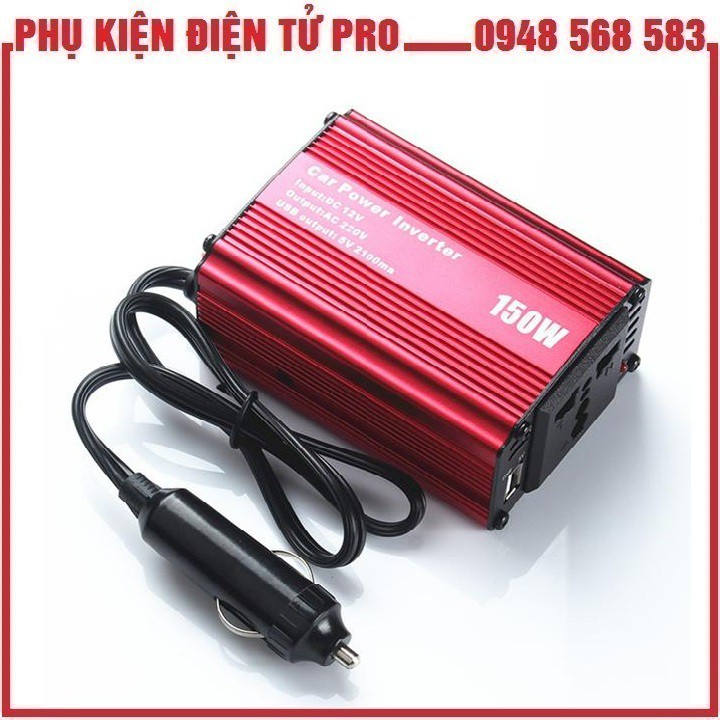 BỘ CHUYỂN ĐIỆN 12V SANG 220V CÔNG SUẤT TỐI ĐA 150W DÙNG CÁC THIẾT BỊ ĐIỆN NỘI ĐỊA NHẬT TRONG XE Ô TÔ CAR POWER INVERTER