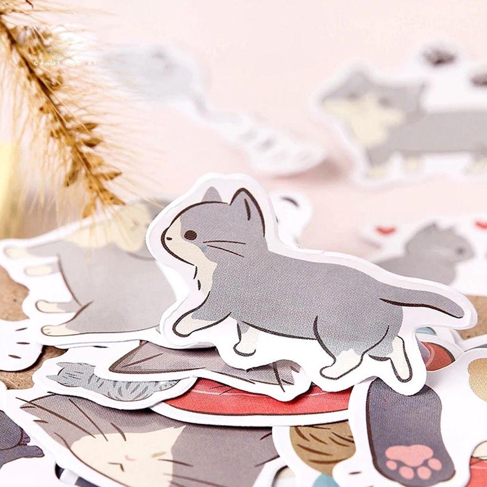 Sticker Dán Trang Trí Điện Thoại / Ván Trượt Tự Dính Họa Tiết Chú Mèo Dễ Thương Cho Bé
