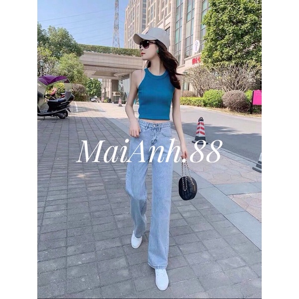 Quần jean ống suông MaiAnh.88 quần bò ống suông nữ lưng cao - 3 size S M L | BigBuy360 - bigbuy360.vn