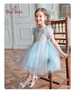 🦋Đầm Váy Công Chúa Xanh Cầu Vồng 🦋