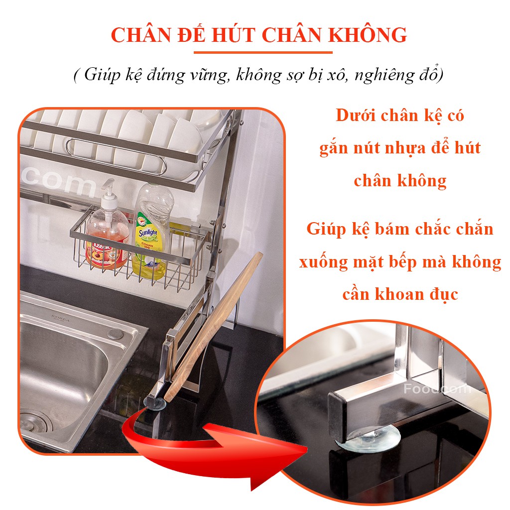 Kệ chén bát thông minh để bồn rửa - Foodcom - Made in Việt Nam - Nhiều size