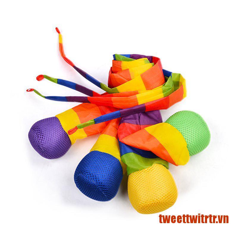 TRTR Ribbon Rainbow Ball Sandbags Bean Bag Children Hand Throwing Outdoor Games