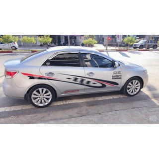 Tem Dán Xe Kia Forte Bạc Đen Đỏ