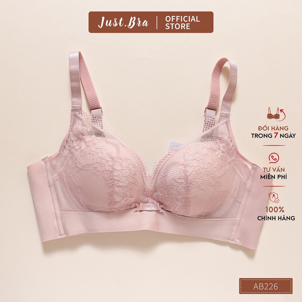 Áo ngực Just Bra mút dày không gọng, họa tiết ren thanh lịch AB226