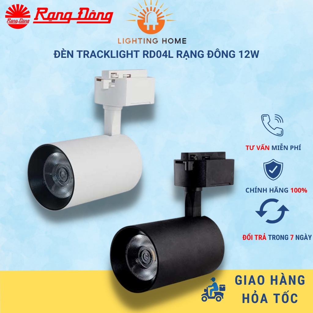 Đèn ống bơ tròn Tracklight RẠNG ĐÔNG Model: D TRL04L 12W sử dụng chipled SAMSUNG ánh sáng chất lượng, bảo hành 24 tháng