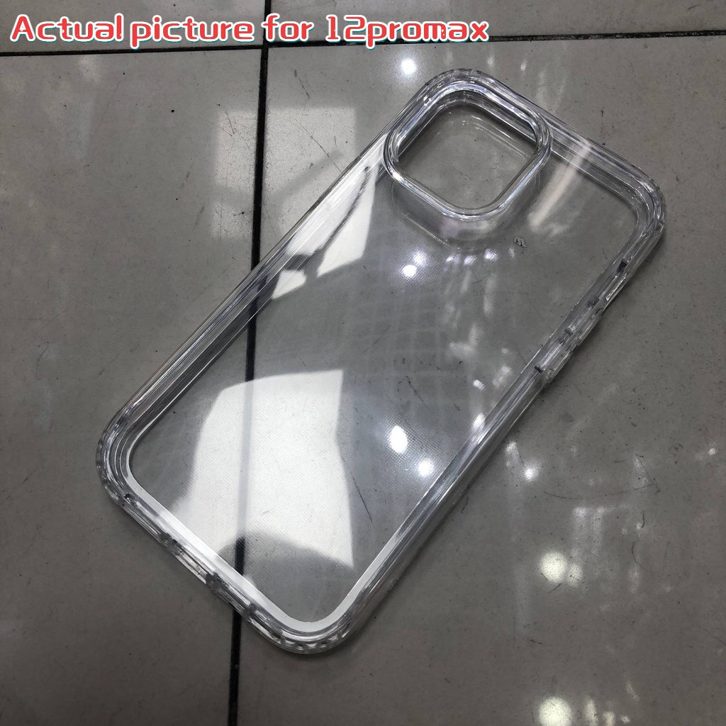 Ôp Điện Thoại Silicon Dẻo Trong Suốt Dày Dặn Chống Sốc 2 Trong 1 Cho iphone 12 13 mini 14 plus 12 Ốp
