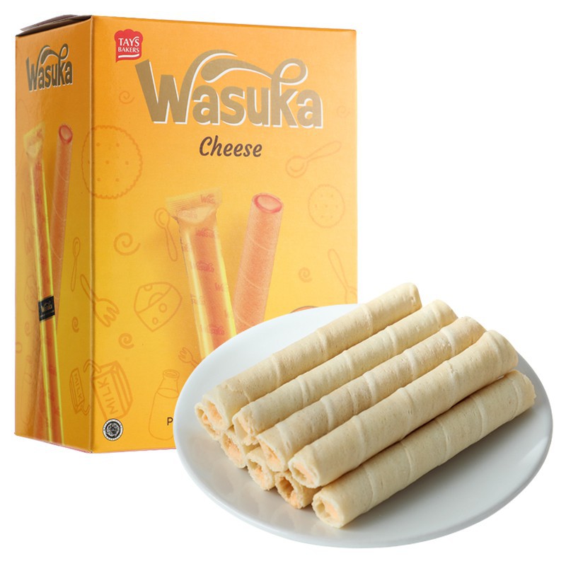 Bánh Quế Wasuka 5 Mùi Socola, Dâu, Cà Phê Cappuccino, Phô Mai, Vani (Hộp 20 cây)