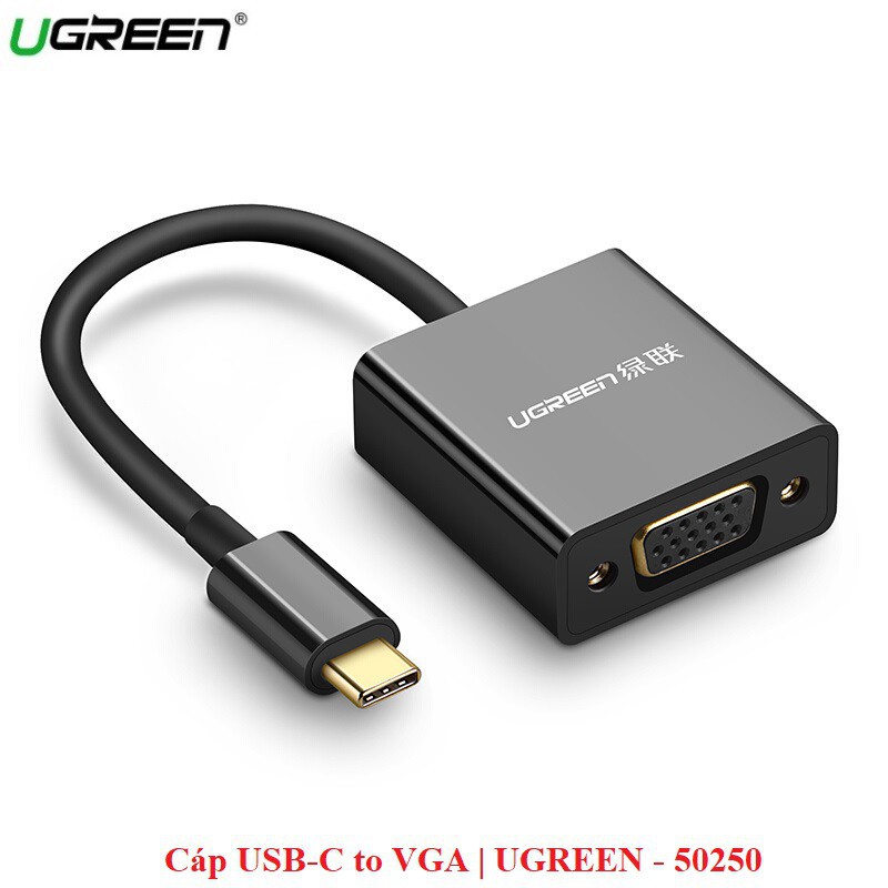 [Mã ELHACE giảm 4% đơn 300K] [Mã 252ELSALE hoàn 7% đơn 300K] Cáp Chuyển Type-C To VGA UGREEN 50250 - USB-C To VGA