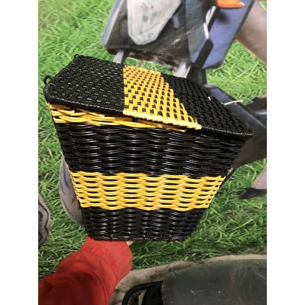 Giỏ mây cao cấp cho xe đạp điện xe máy xe đạp đan ống tròn dầy độ nền cao