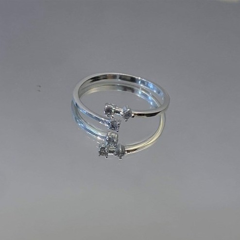 Nhẫn bạc 21 Centimeters Triple Diamond Trang sức bạc Tiệm bạc 21 Centimeters