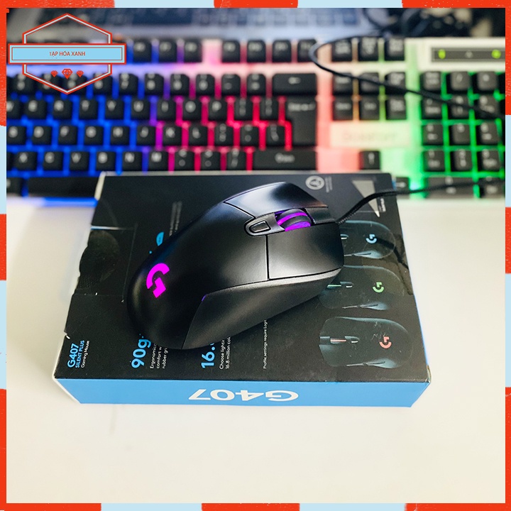 Chuột Máy Vi Tính Laptop Gaming Có Dây MOUSE LOGITECH USB G407 Đèn Led Chuyên Game