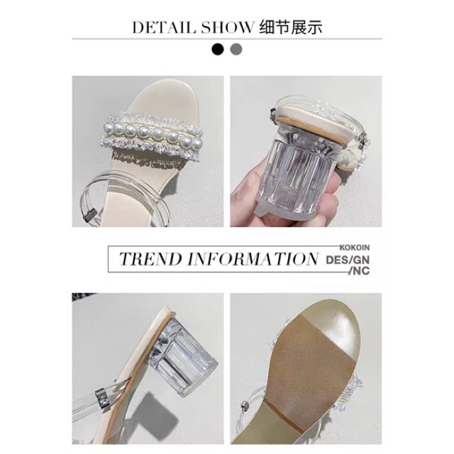 13❀✷♗GDN37H095 GIÀY CAO GÓT DÉP QUAI HẬU SANDAL THỜI TRANG NỮ HÈ VINTAGE TÍNH ULZZANG HÀN QUỐC