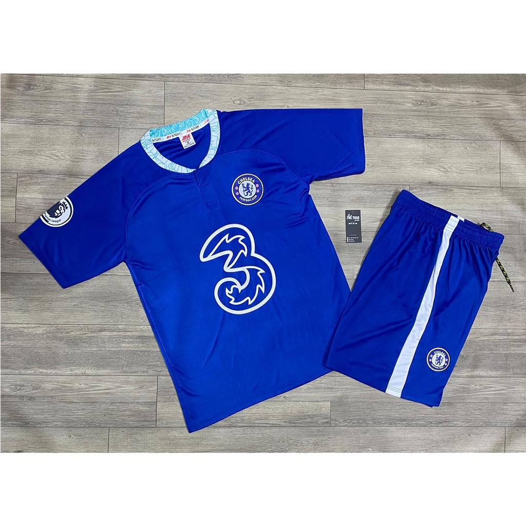 Áo bóng đá trẻ em Chelsea xanh 2023 - bộ thể thao bé trai bé gái vải thun lạnh (13-85kg)