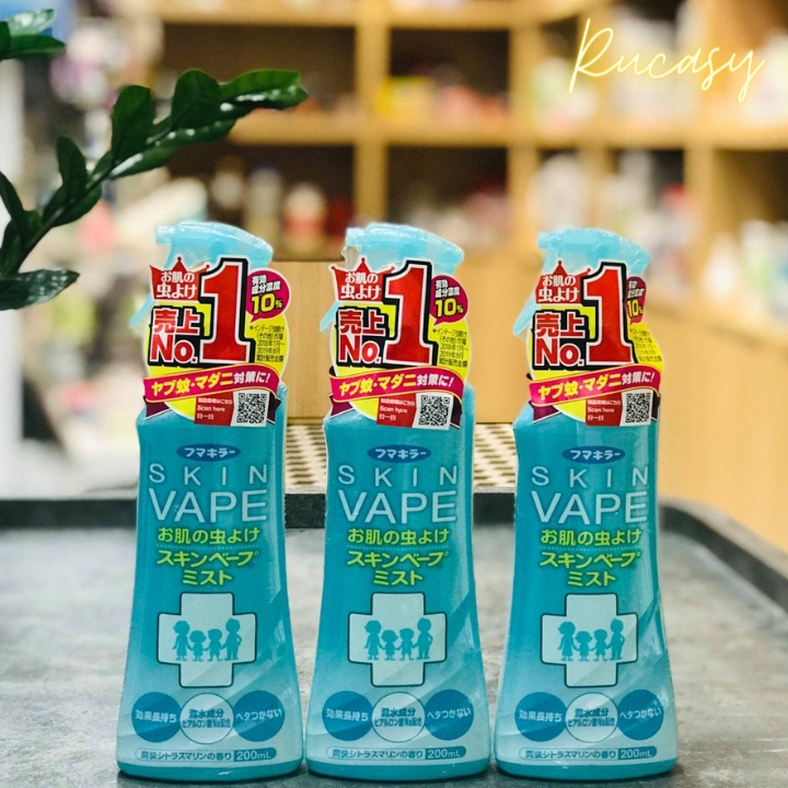 Xịt muỗi và côn trùng Skin Vape Nhật Bản 200ml (Date 2023)