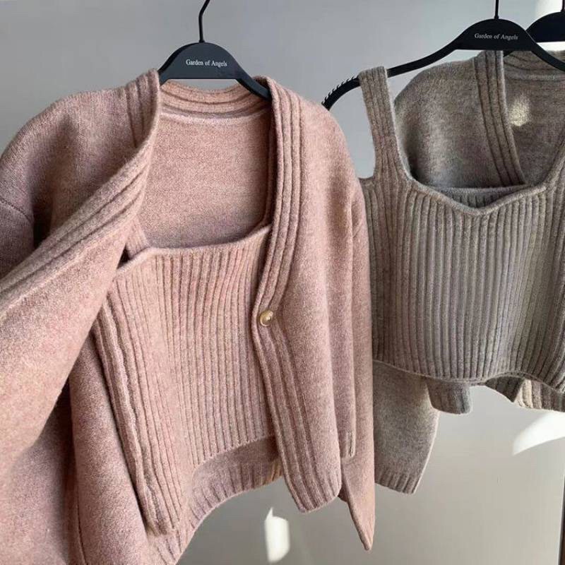 Set Len Hai Món Kèm Cardigan QC