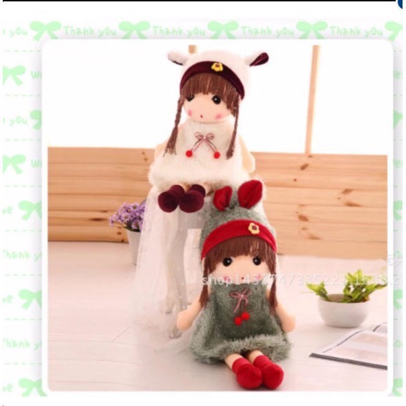 Búp bê nhồi bông lông vũ siêu cute cho bé cao 45cm