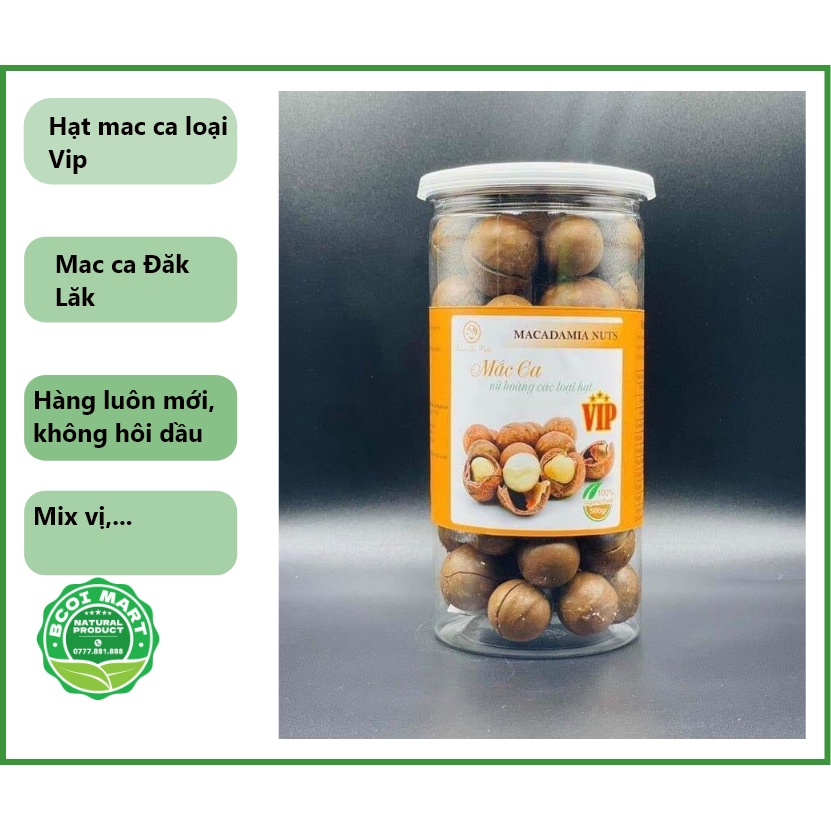 500gram Hạt Macca Organic ĐăkLăk - loại vip -  sấy lạnh giữ trọn vẹn dinh dưỡng hạt (hạt mắc ca)