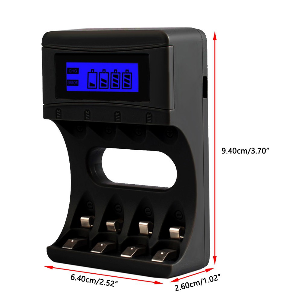 Bộ sạc pin có màn hình LCD với 4 ô cho pin AA / AAA NiMh NiCd