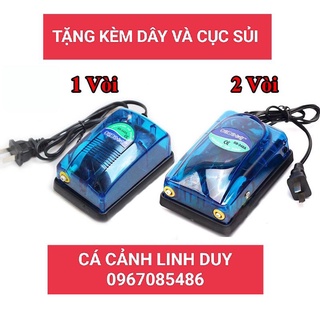Máy sủi khí oxi 1 vòi , 2 vòi tặng kèm dây và cục sủi , máy sục khí oxi , máy oxi