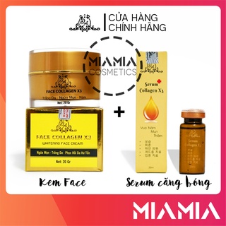 Combo Kem Face Đông Anh Collagen X3 và Serum Colagen X3 chính hãng Nguyễn Huỳnh Như
