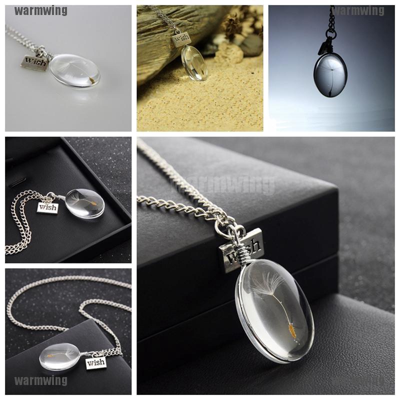 Mặt Dây Chuyền Kính Với Hoa Bồ Công Anh