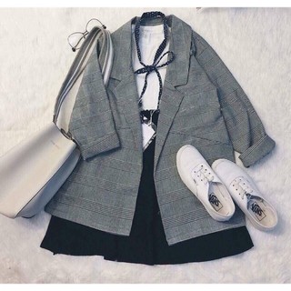 ÁO BLAZER KẺ NỮ HÀNG VNXK