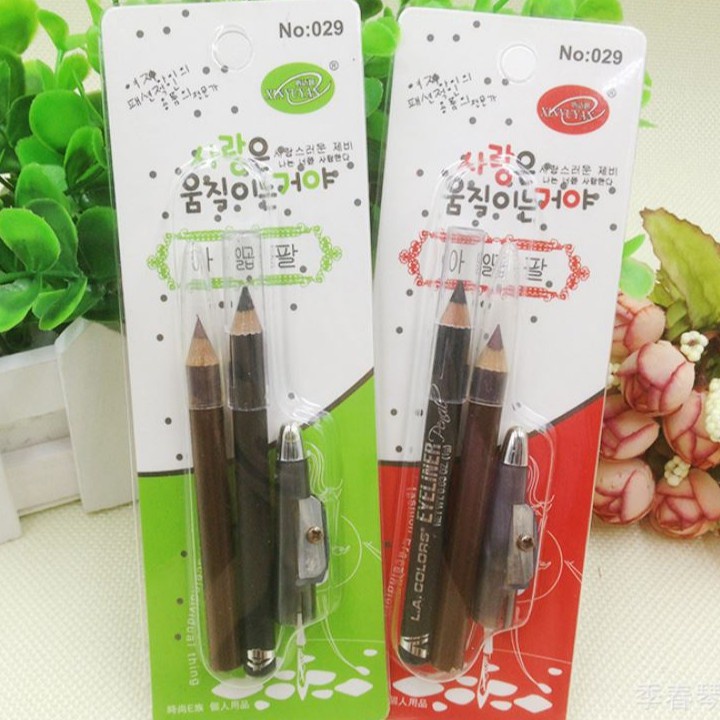 Bộ 2 cây chì kẻ mày kèm dụng cụ gọt chì 🍀 Clovershop68 🍀