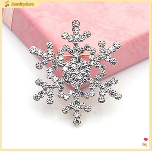 {jewelrystore} Ghim Cài Áo Hình Hoa Tuyết Đính Kim Cương Nhân Tạo Thời Trang Cho Nữ
