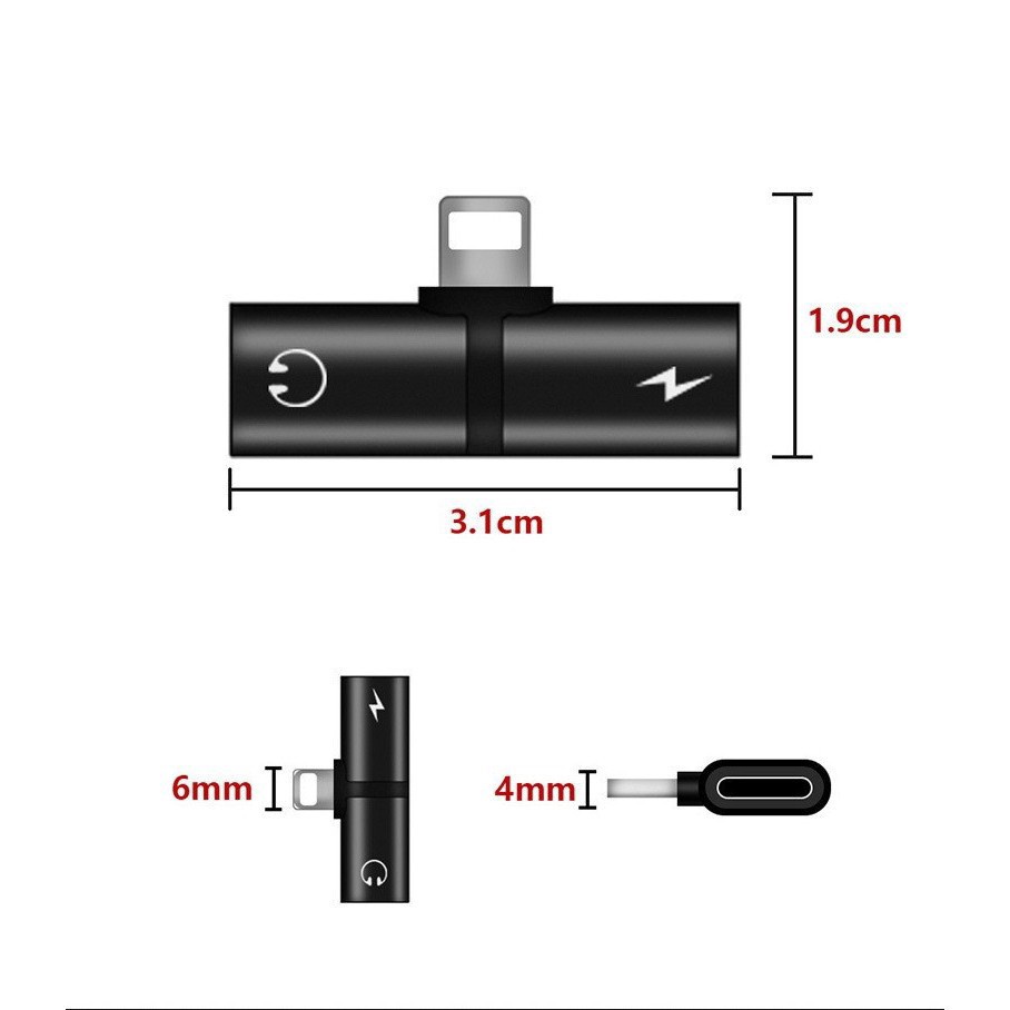 Đầu Chia Cổng Lightning Tiện Lợi Cho iPhone 7 8 X