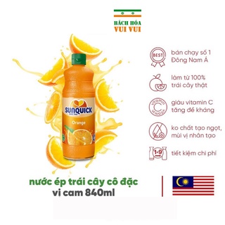 Nước ép cam Sunquick Orange Juice 840ml đẹp da tốt cho sức khỏe