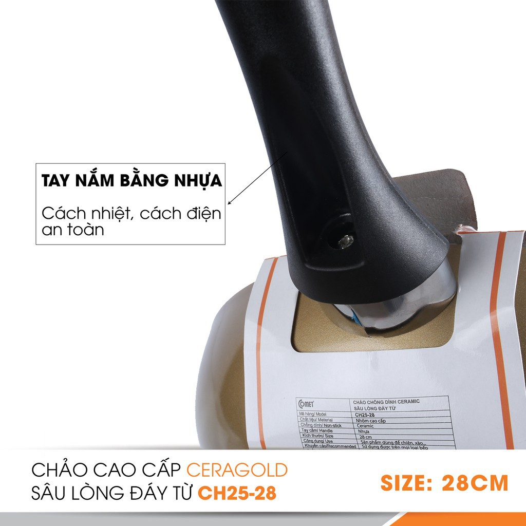 Chảo từ sâu lòng chống dính cao cấp Comet CH25-28