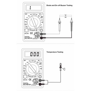 DT838 LCD Digital Multimeter AC DC Tester Voltmeter Resistance Temperature Test