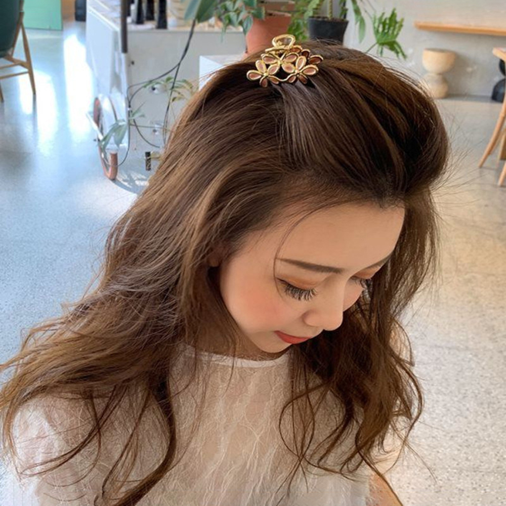 (Hàng Mới Về) Kẹp Tóc Hình Hoa Bằng Kim Loại Nhiều Màu Sắc Thời Trang Cho Nữ
