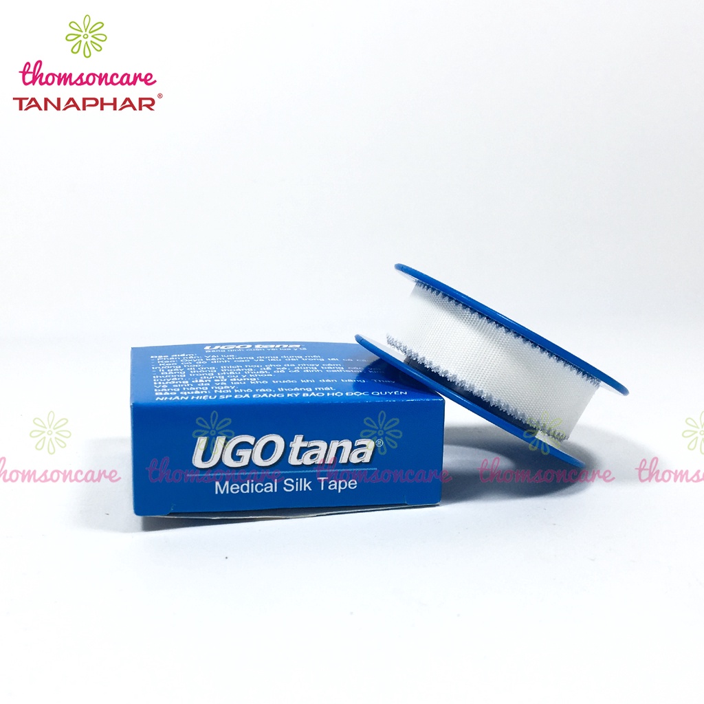 Hộp 12 cuộn băng dính cuộn vải lụa y tế UGOTANA kích thước 1,25cm x 4m - độ dính cao