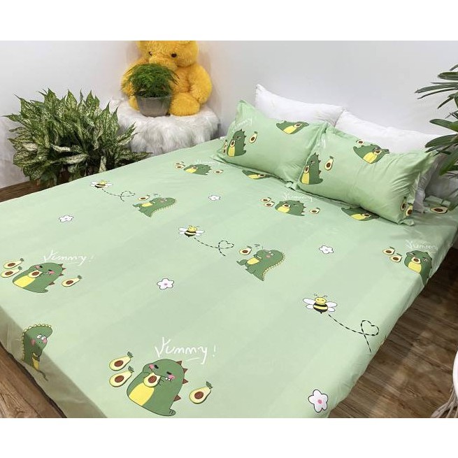 [GIÁ SỐC] Bộ Ga Và 2 Vỏ Gối Nằm Chất Poly Cotton Không Bai Không Xù | Mẫu Bò Xám [Chọn Mẫu] | BigBuy360 - bigbuy360.vn