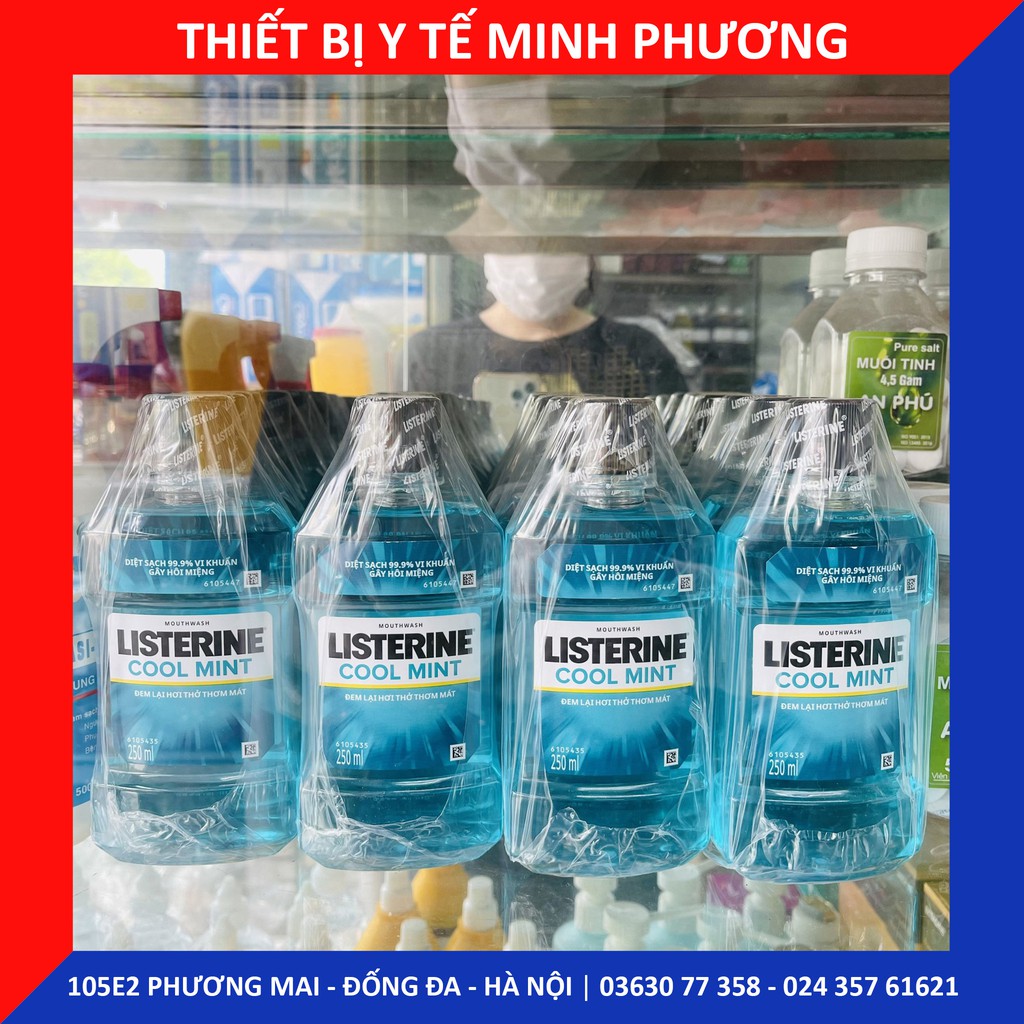 Nước súc miệng LISTERINE Cool Mint diệt khuẩn ngừa sâu răng 250ml