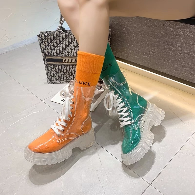 Giày boots trong suốt nữ phong cách, thời trang 2021 cực hot