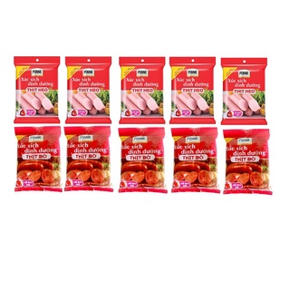 Lốc 10 Bịch Xúc Xích Dinh Dưỡng Thịt Ponnie (175g/bịch)